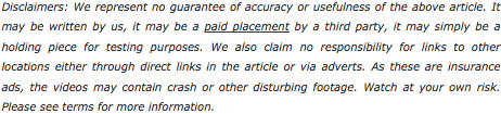 Motor Insurers Database Disclaimer